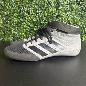Adidas Mat Hog 2.0 Wrestling Shoes, Gray/Black Mens Size 11.5 Uk 11 Ankle Strap